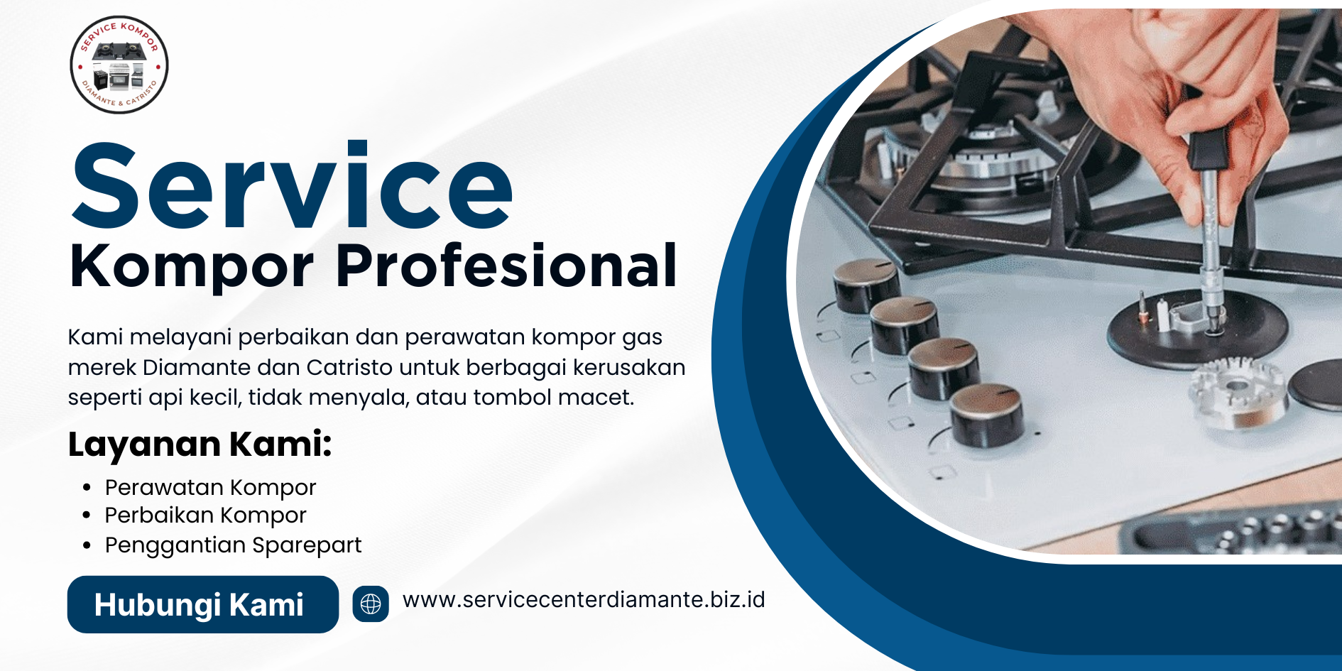 Putih dan Biru Dongker Modern Service Komputer Banner Landscape (3)